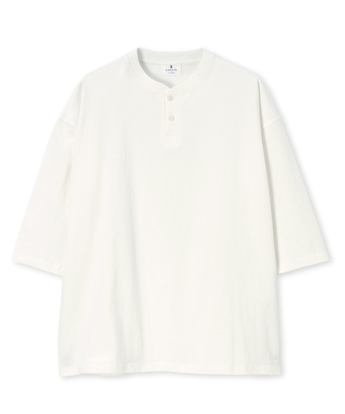 LANVIN en Bleu(ランバンオンブルー)の「8オンス 7分袖 ヘンリーネックTシャツ(Tシャツ/カットソー・メンズ・ブラック/ネイビー/ブルーグレー/オフホワイト・52/50/48/46)」の16枚目の写真