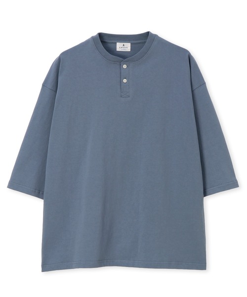 LANVIN en Bleu(ランバンオンブルー)の「8オンス 7分袖 ヘンリーネックTシャツ(Tシャツ/カットソー・メンズ・ブラック/ネイビー/ブルーグレー/オフホワイト・52/50/48/46)」の18枚目の写真