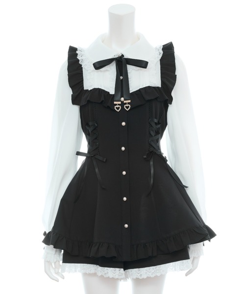 Secret Honey（シークレットハニー）の「ヨークフリルレースセットアップ（セットアップ・レディース・ストライプ/ブラック・MEDIUM）」の9枚目の写真