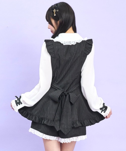 Secret Honey（シークレットハニー）の「ヨークフリルレースセットアップ（セットアップ・レディース・ストライプ/ブラック・MEDIUM）」の8枚目の写真