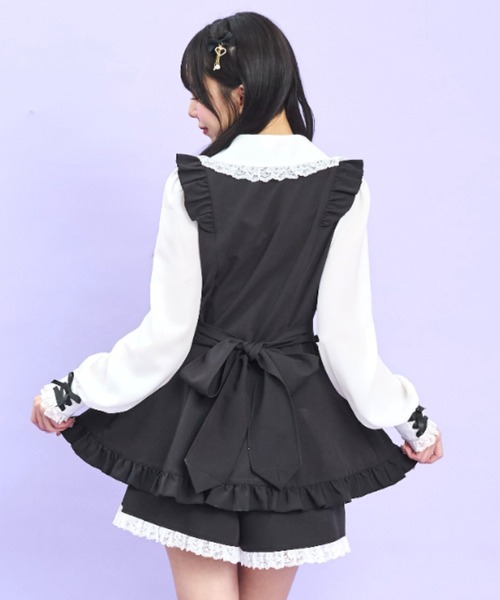 Secret Honey（シークレットハニー）の「ヨークフリルレースセットアップ（セットアップ・レディース・ストライプ/ブラック・MEDIUM）」の5枚目の写真