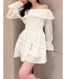 RESEXXY | オフショルシフォンミニワンピース(ワンピース)