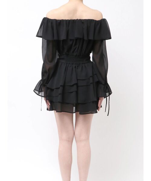 RESEXXY（リゼクシー）の「オフショルシフォンミニワンピース（ワンピース・レディース・ブラック/ミント/ホワイト・FREE）」の21枚目の写真