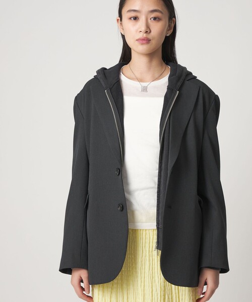 CITEN（シテン）の「＜CITEN＞テーラードジャケット（テーラードジャケット・レディース・その他1/ベージュ/ブラック・M/S）」の2枚目の写真