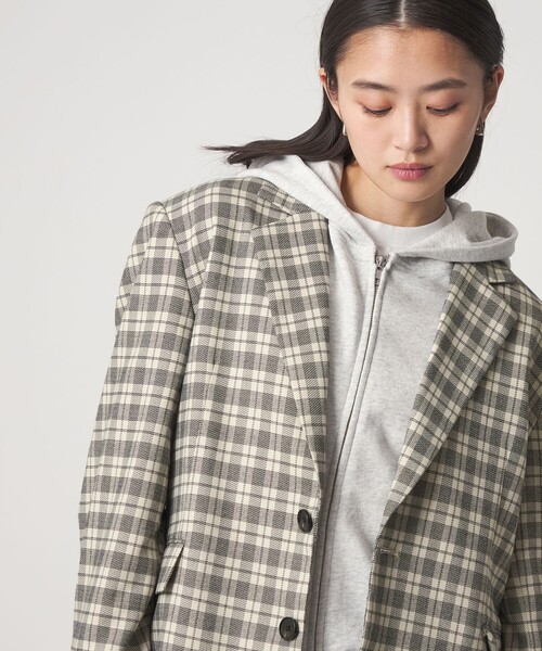 CITEN（シテン）の「＜CITEN＞テーラードジャケット（テーラードジャケット・レディース・その他1/ベージュ/ブラック・M/S）」の4枚目の写真