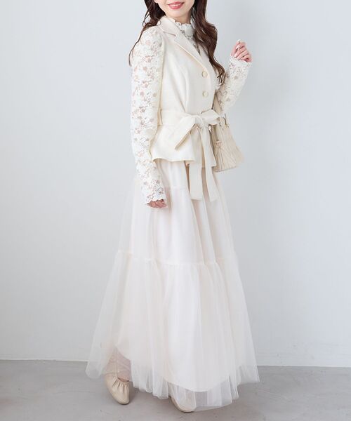 MAJESTIC LEGON（マジェスティックレゴン）の「レースハイネックトップス（Tシャツ/カットソー・レディース・ブラック/アイボリー・MEDIUM）」の16枚目の写真