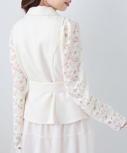 MAJESTIC LEGON（マジェスティックレゴン）の「レースハイネックトップス（Tシャツ/カットソー・レディース・ブラック/アイボリー・MEDIUM）」の20枚目の写真