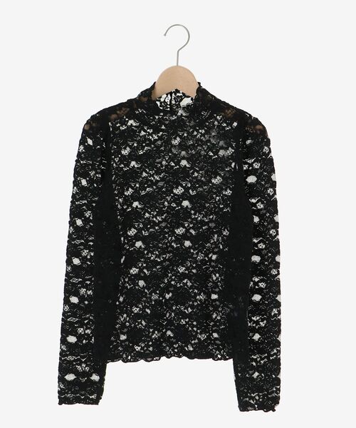 MAJESTIC LEGON（マジェスティックレゴン）の「レースハイネックトップス（Tシャツ/カットソー・レディース・ブラック/アイボリー・MEDIUM）」の12枚目の写真