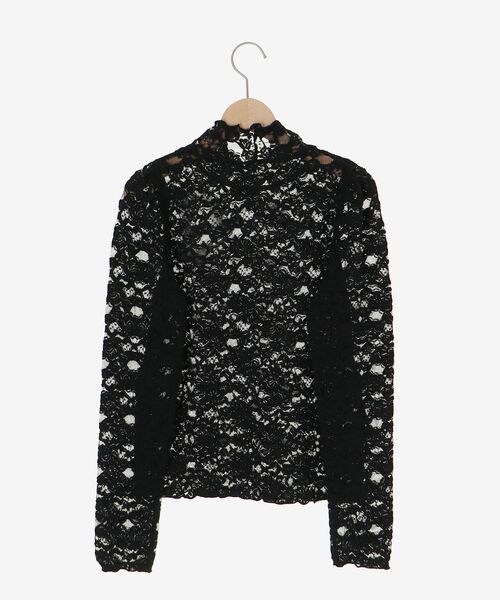 MAJESTIC LEGON（マジェスティックレゴン）の「レースハイネックトップス（Tシャツ/カットソー・レディース・ブラック/アイボリー・MEDIUM）」の13枚目の写真