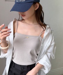 solleim | 【接触冷感/抗菌防臭】カップ付きダブルストラップキャミ(キャミソール)
