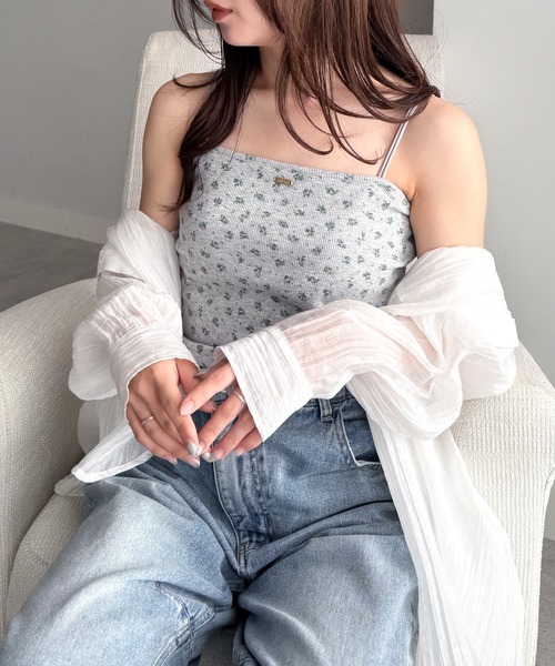 solleim（ソルレム）の「カップ付きダブルストラップキャミ（キャミソール・レディース・ブラック/グレー系その他/グレイッシュベージュ/ホワイト/ホワイト系その他・LL/S/M/L）」の11枚目の写真