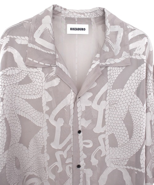 KOZABURO(コウザブロウ)の「【KOZABURO/コウザブロウ】OPAL SHORT SLEEVE OVERSIZE CAMP COLLAR SHIRT(シャツ/ブラウス・メンズ・ベージュ/ブラック・2/1)」の5枚目の写真