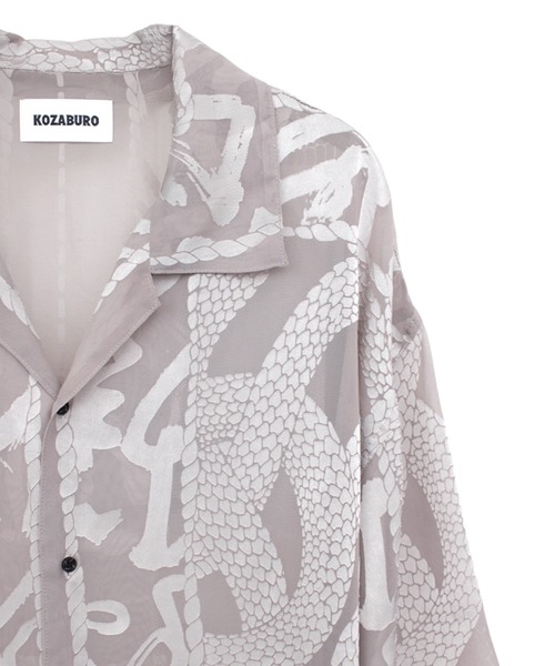 KOZABURO(コウザブロウ)の「【KOZABURO/コウザブロウ】OPAL SHORT SLEEVE OVERSIZE CAMP COLLAR SHIRT(シャツ/ブラウス・メンズ・ベージュ/ブラック・2/1)」の6枚目の写真