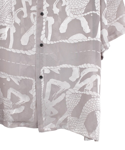 KOZABURO(コウザブロウ)の「【KOZABURO/コウザブロウ】OPAL SHORT SLEEVE OVERSIZE CAMP COLLAR SHIRT(シャツ/ブラウス・メンズ・ベージュ/ブラック・2/1)」の7枚目の写真