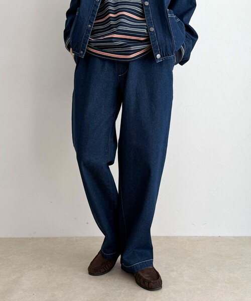 fredy emue（フレディエミュ）の「【GEVACO/ゲバコ】デニムイージーパンツ（デニムパンツ・レディース・ネイビー/チャコールグレー・38）」の6枚目の写真