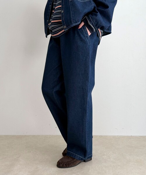 fredy emue（フレディエミュ）の「【GEVACO/ゲバコ】デニムイージーパンツ（デニムパンツ・レディース・ネイビー/チャコールグレー・38）」の8枚目の写真