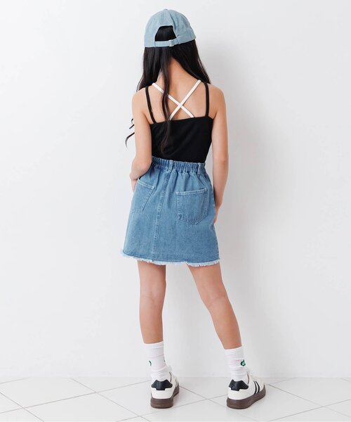 algy(アルジー)の「カーゴ台形スカパン(デニムスカート・キッズ・ブラック/サックスブルー・140/130/160/150)」の5枚目の写真