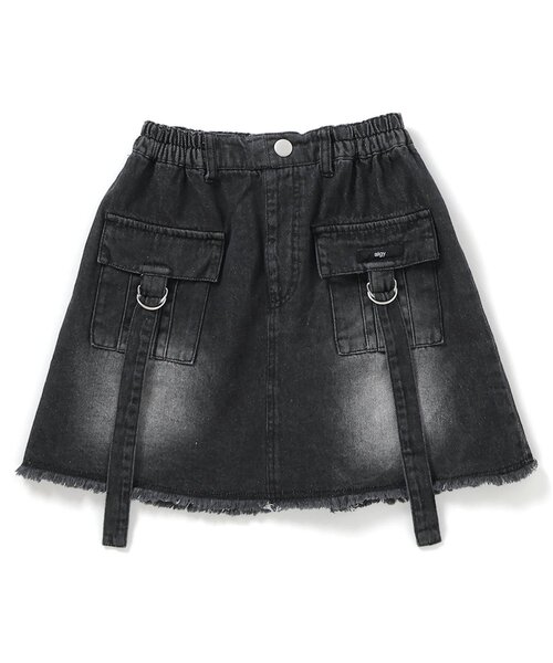 algy(アルジー)の「カーゴ台形スカパン(デニムスカート・キッズ・ブラック/サックスブルー・140/130/160/150)」の7枚目の写真