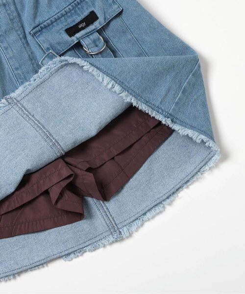 algy(アルジー)の「カーゴ台形スカパン(デニムスカート・キッズ・ブラック/サックスブルー・140/130/160/150)」の8枚目の写真