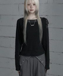 Chain Bijo Pocket Long Sleeve T-Shirt (Black)