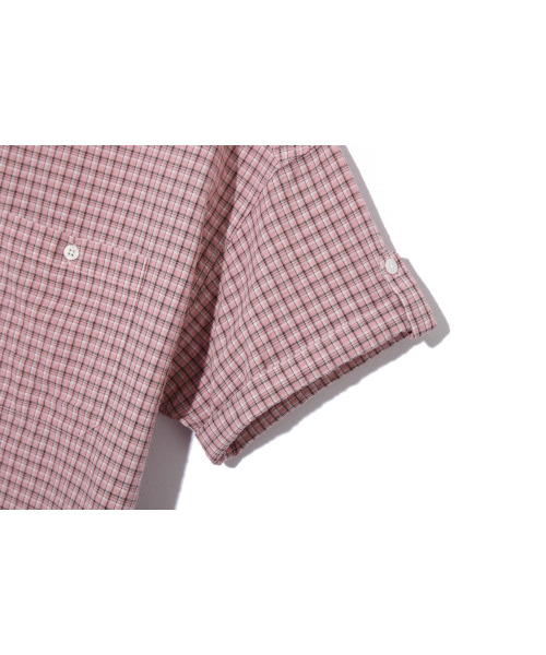 BASEMOMENT(ベースモーメント)の「セミクロップロールアップチェック半袖シャツピンク(シャツ/ブラウス・メンズ・その他・LARGE/MEDIUM)」の6枚目の写真