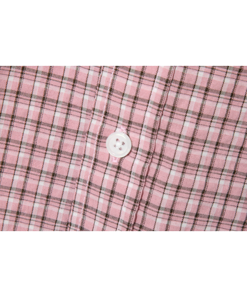 BASEMOMENT(ベースモーメント)の「セミクロップロールアップチェック半袖シャツピンク(シャツ/ブラウス・メンズ・その他・LARGE/MEDIUM)」の7枚目の写真