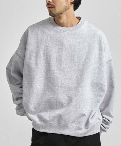 markaware(マーカウェア)の「【MARKAWARE/マーカウェア】HUGE SHORT SWEAT/スラックスに合う,360度美シルエットショートスウェット【定番】(スウェット・メンズ・ブラック/グレー/アイボリー/グリーン・1/2)」の3枚目の写真