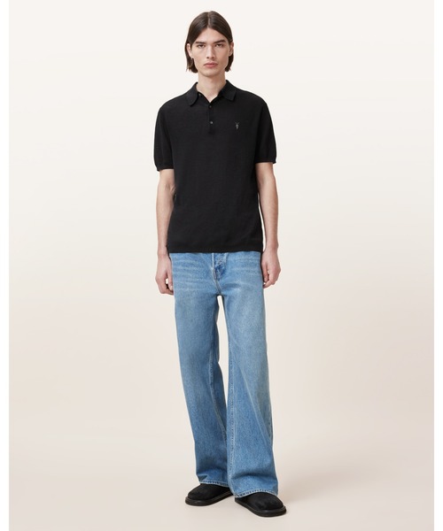 ALLSAINTS(オールセインツ)の「AUBREY RAMSKULL SHORT SLEEVE POLO SHIRT | AUBREY ラムスカル 半袖 ポロシャツ(ポロシャツ・メンズ・ブラック・S/M/L/XS)」の2枚目の写真
