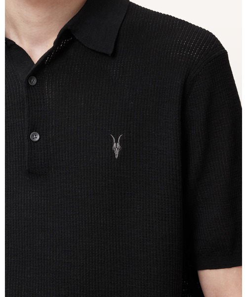 ALLSAINTS(オールセインツ)の「AUBREY RAMSKULL SHORT SLEEVE POLO SHIRT | AUBREY ラムスカル 半袖 ポロシャツ(ポロシャツ・メンズ・ブラック・S/M/L/XS)」の5枚目の写真