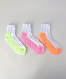 Healthknit（ヘルスニット）の「Healthknit（ヘルスニット）底カラークルーソックス【3足セット】（ソックス/靴下）」