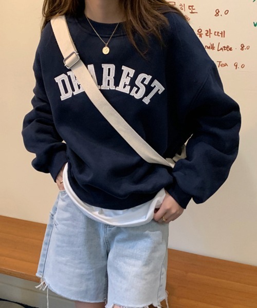 SallyLunn(サリーラン)の「ロゴプリントスウェットプルオーバー(スウェット・レディース・ネイビー/アイボリー・LARGE/MEDIUM)」の2枚目の写真