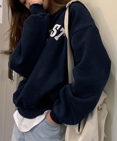SallyLunn(サリーラン)の「ロゴプリントスウェットプルオーバー(スウェット・レディース・ネイビー/アイボリー・LARGE/MEDIUM)」の3枚目の写真