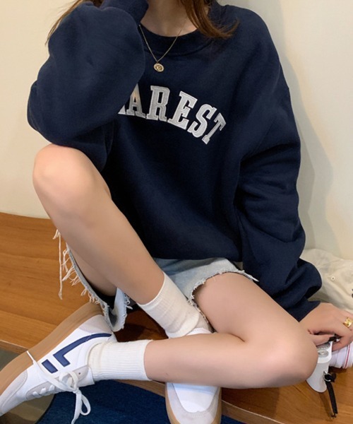 SallyLunn(サリーラン)の「ロゴプリントスウェットプルオーバー(スウェット・レディース・ネイビー/アイボリー・LARGE/MEDIUM)」の6枚目の写真