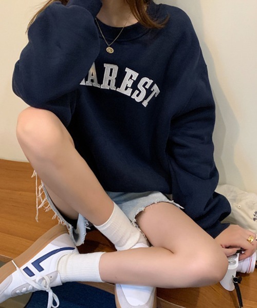 SallyLunn(サリーラン)の「ロゴプリントスウェットプルオーバー(スウェット・レディース・ネイビー/アイボリー・LARGE/MEDIUM)」の8枚目の写真