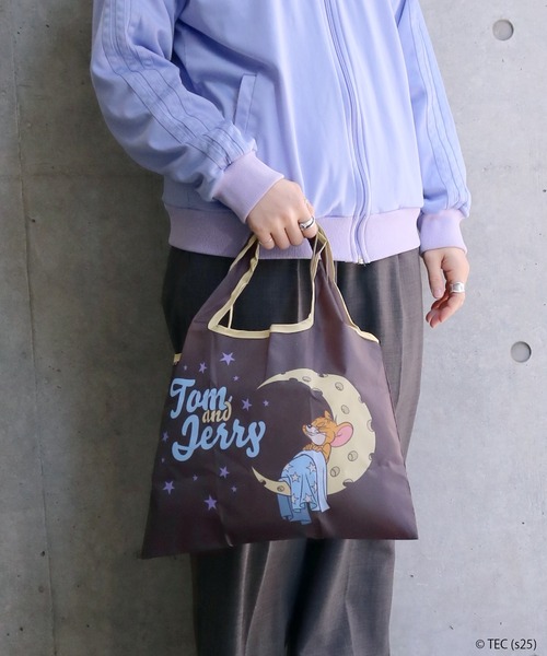 Tom&Jerry(トムアンドジェリー)の「【公式】トムとジェリー ミニショッピングバッグ(エコバッグ/サブバッグ・レディース・ブラック/グレー・FREE)」の2枚目の写真
