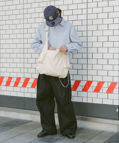 RAGEBLUE（レイジブルー）の「Double Pocket Shoulder Bag/Wサイドポケットショルダーバッグ（ショルダーバッグ・メンズ・キャメル/その他5/ダークグレー・FREE）」の16枚目の写真