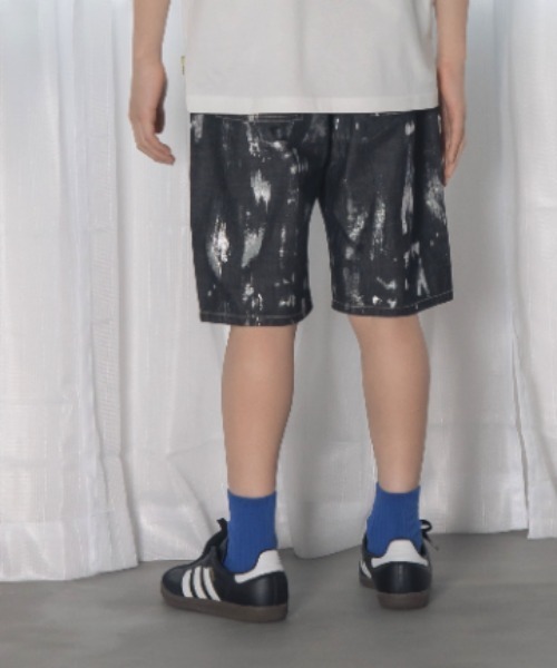 MAKE YOUR DAY(メイクユアデイ)の「フォイルプリントデニム5分丈パンツ■150.160cm(デニムパンツ・キッズ・ブラック/サックスブルー・150/160)」の3枚目の写真