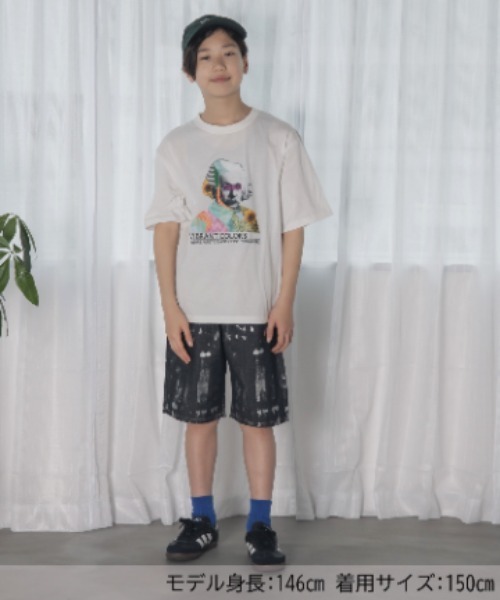 MAKE YOUR DAY(メイクユアデイ)の「フォイルプリントデニム5分丈パンツ■150.160cm(デニムパンツ・キッズ・ブラック/サックスブルー・150/160)」の4枚目の写真