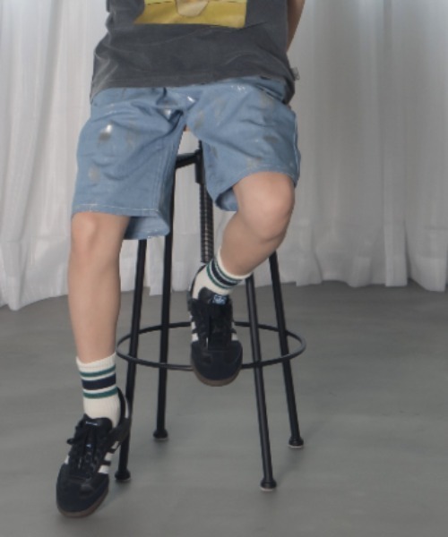 MAKE YOUR DAY(メイクユアデイ)の「フォイルプリントデニム5分丈パンツ■150.160cm(デニムパンツ・キッズ・ブラック/サックスブルー・150/160)」の6枚目の写真