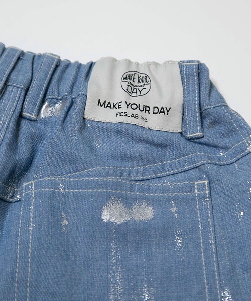 MAKE YOUR DAY(メイクユアデイ)の「フォイルプリントデニム5分丈パンツ■150.160cm(デニムパンツ・キッズ・ブラック/サックスブルー・150/160)」の13枚目の写真
