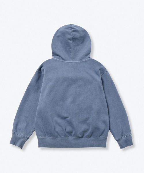 MUSINSA STANDARD KIDS（ムシンサスタンダードキッズ）の「ピグメントオーバーサイズフードパーカージップアップ [ダスティブルー]（ブルゾン・レディース・その他・140/130/120/110/100/160/150）」の3枚目の写真