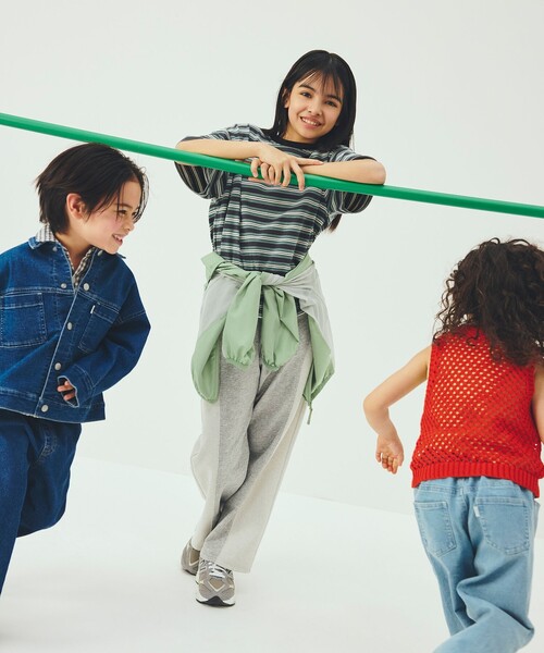 green label relaxing（グリーンレーベルリラクシング）の「【スタメンシリーズ】ボーダーＴシャツ / キッズ  100cm-160cm（Tシャツ/カットソー・キッズ・ケリーグリーン/ライトブルー/ダークグレー・110cm/120cm/160cm/150cm/130cm/100cm/140cm）」の5枚目の写真