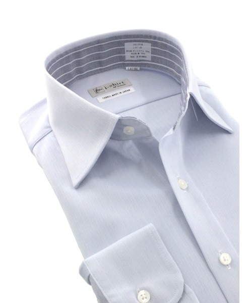 Perfect Suit FActory(パーフェクトスーツファクトリー)の「【アイシャツ累計販売枚数1100万枚突破】長袖アイシャツ 完全ノーアイロン/速乾/抗菌防臭 セミワイド シャドーストライプ ホワイト/サックス/ラベンダー(ビジネスシャツ・メンズ・ラベンダー/ホワイト/サックスブルー・首回り43cm-裄丈86cm/首回り39cm-裄丈82cm/首回り45cm-裄丈86cm/首回り37cm-裄丈80cm/首回り41cm-裄丈84cm)」の2枚目の写真