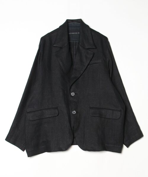 りんく17★様✨専用です。　バレンザ　黒いテーラードジャケット 40サイズ my beautiful landlet】 SEMI WET LINEN OVERSIZE JACKET（テーラード