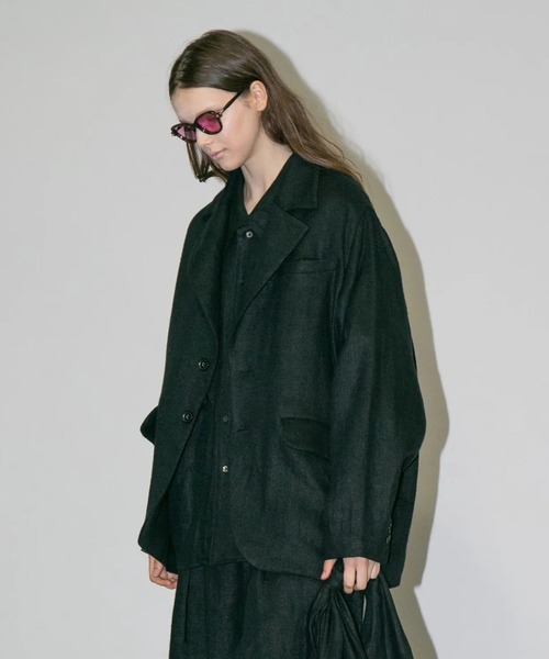 my beautiful landlet】 SEMI WET LINEN OVERSIZE JACKET（テーラード