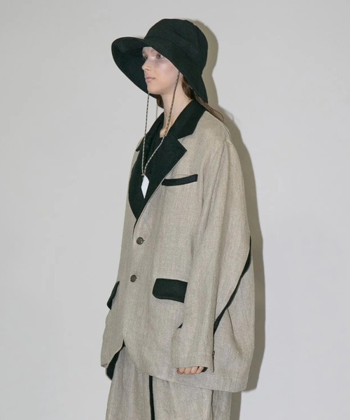 my beautiful landlet】 SEMI WET LINEN OVERSIZE JACKET（テーラード