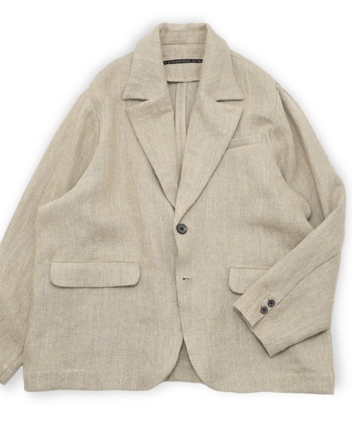 my beautiful landlet(マイビューティフルランドレット)の「【my beautiful landlet】 SEMI WET LINEN OVERSIZE JACKET(テーラードジャケット・メンズ・ベージュ/マルチ/ブラック・1/0)」の17枚目の写真