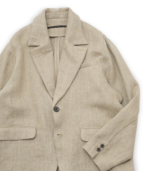 my beautiful landlet(マイビューティフルランドレット)の「【my beautiful landlet】 SEMI WET LINEN OVERSIZE JACKET(テーラードジャケット・メンズ・ベージュ/マルチ/ブラック・1/0)」の19枚目の写真