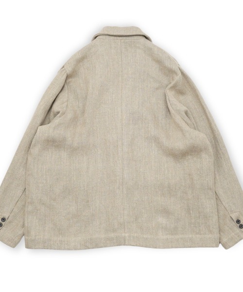 my beautiful landlet(マイビューティフルランドレット)の「【my beautiful landlet】 SEMI WET LINEN OVERSIZE JACKET(テーラードジャケット・メンズ・ベージュ/マルチ/ブラック・1/0)」の22枚目の写真