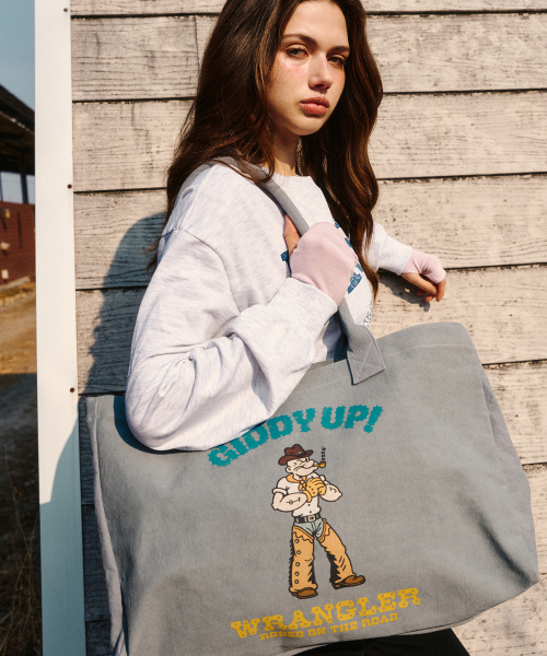 Popeye Print Canvas bag Blue（エコバッグ/サブバッグ）｜ERER